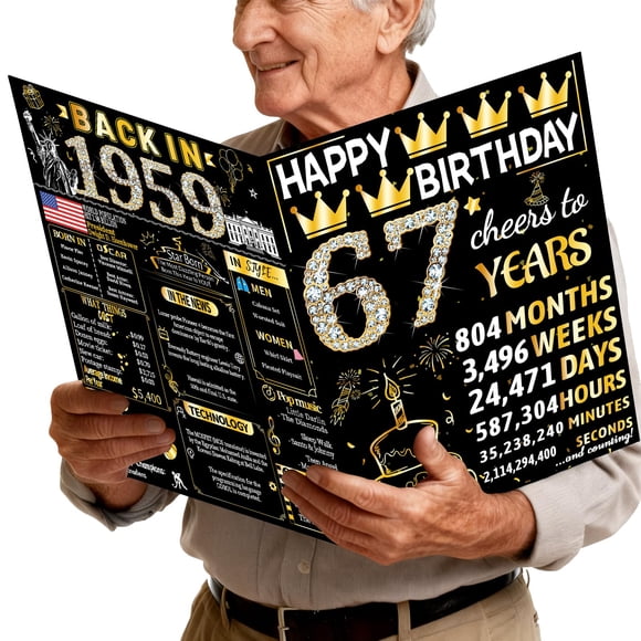 Tarjeta de cumpleaños Joycard 67th Jumbo con sobre de 67 años