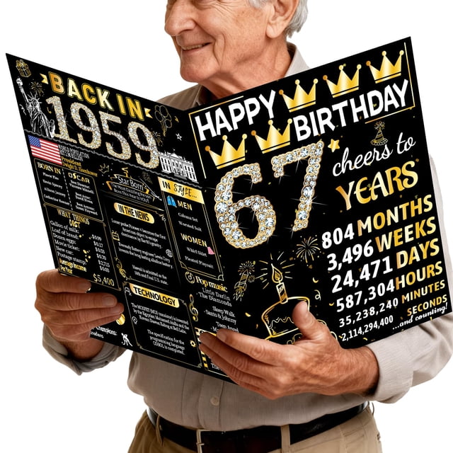 Tarjeta de cumpleaños Joycard 67th Jumbo con sobre de 67 años