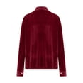 thumbnail image 6 of Sequins Velvet Tops Womens Dressy Casual Button Down Blouse Long Sleeve Lapel Collar Elegant Shirts with Pocket (L, Wine), 6 of 7