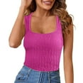 thumbnail image 2 of Otvok Womens V-Neck Vest Square Neck Solid Color Sleeveless T-Shirt Tank Top, 2 of 6