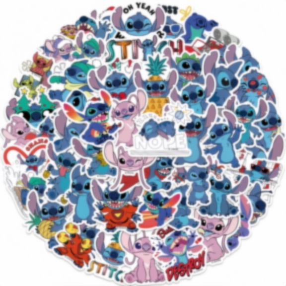 100Pcs Stitch Stickers for Water Bottle Laptop Computer Phone Case Luggage Notebook Skateboard Lunchbox Decals Gifts for Kids Teen Adults