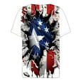 thumbnail image 4 of UVEASISHA Plus Size 4th of July Shirts for Women 3/4 Sleeve Patriotic USA Flag Graphic Tees Independence Day Gifts Crew Neck Tops Multicolor#1 S, 4 of 5
