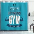 thumbnail image 1 of Ambesonne Fitness Shower Curtain, Fit Life Bodybuilding, 69"Wx75"L, Blue Dark Blue White, 1 of 3