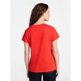 thumbnail image 3 of Time and Tru Women's Slub V Neck Tee with Short Sleeves, Sizes XS-XXXL, 3 of 5