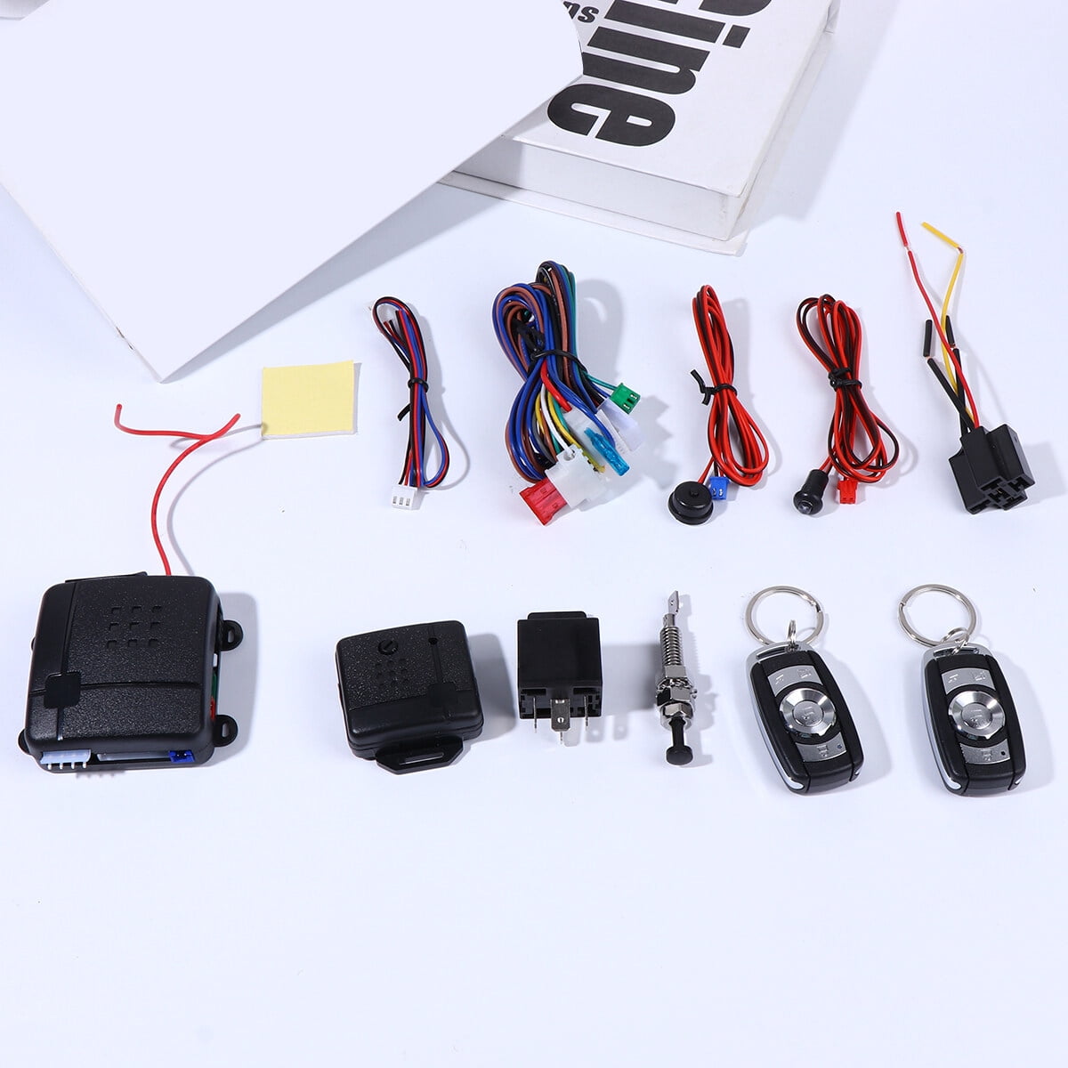 Car Alarm Security System, Black Universal Anti-Theft Device Car Security Device Alarm System Burglar Alarm Protection Car Keyless Entry System