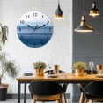 thumbnail image 4 of Wall Clock 10 Inch Haze Blue White Round Silent Decorative Wall Clocks Battery Operated for Living Room Bedroom Kitchen Classroom Decor, Abstract Modern Brush Stroke,Small, 4 of 7