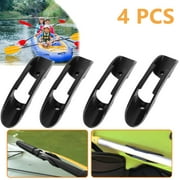 4pcs Kayak Paddle Holder Clips, EEEkit Universal Plastic Fishing Net Clip, Hardware Universal Kayaks Accessories, Not Including Screws, Black