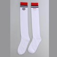 thumbnail image 3 of Bas de Golf pour Femmes, Chaussettes Hautes à Rayures, Uniforme de Course Blanc École Rouge, 3 of 9