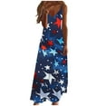 thumbnail image 2 of Vetsdori Red White and Blue Maxi Dress for Women's Summer 4th of July Slip Dress Backless Star Print,Tank Party Ankle Length Womens Dress V-Neck, 2 of 5