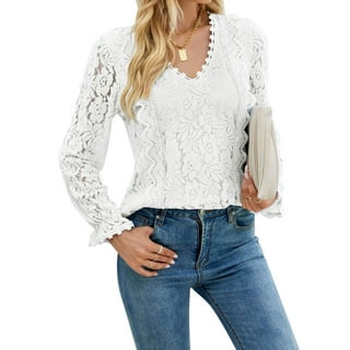 Lace Stitching Women Casual Plus Size Loose Blouse Tops - Walmart.com