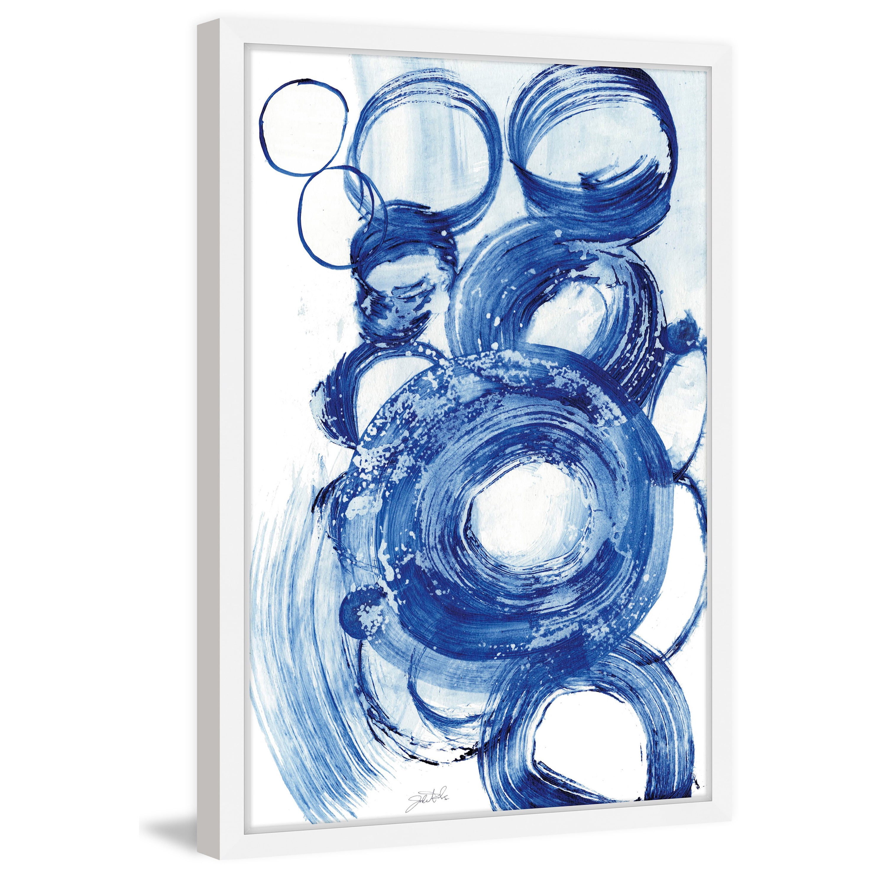 Marmont Hill "Blue Circle Study II" Framed Painting Print