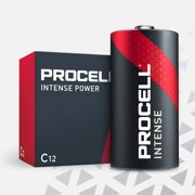 Procell Alkaline Intense Power C, 1.5V Batteries Pack of 12