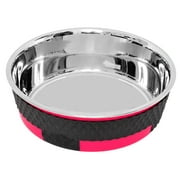 Angle View: Iconic Pet Color Splash Designer Trimond Bowl in Pink - Medium
