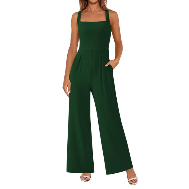 Mono PRETTYGARDEN de verano sin mangas para mujer, color verde