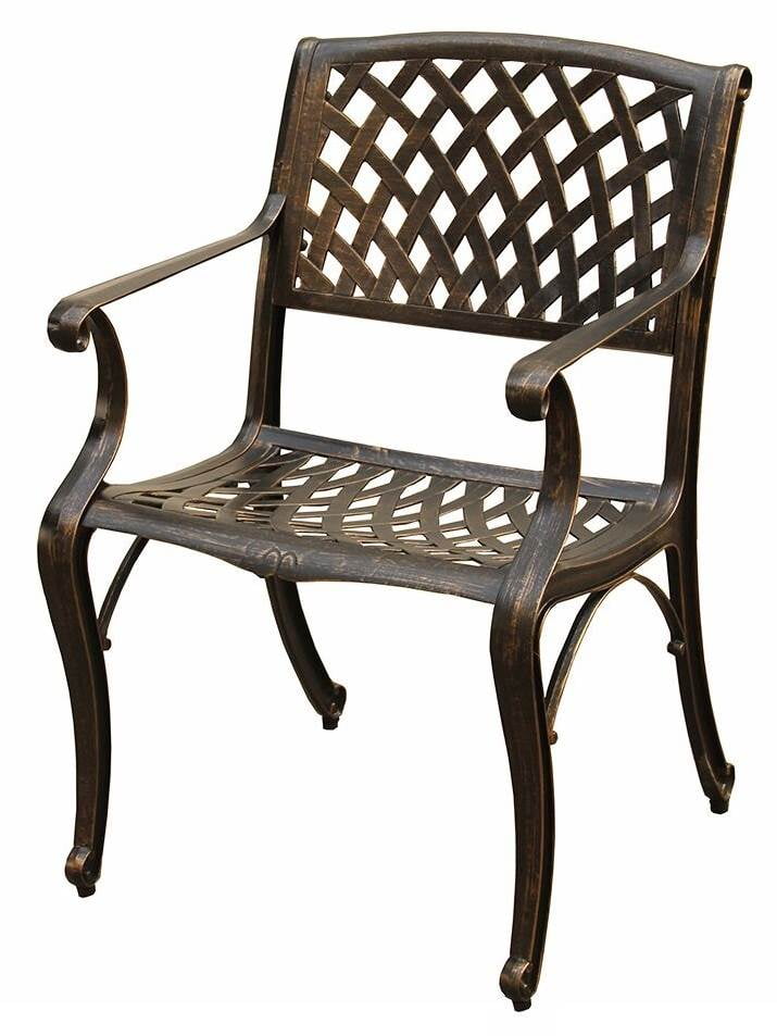 Oakland Living Modern Mesh Lattice Aluminum Patio Dining Arm Chair