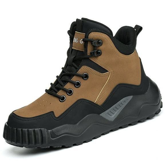 waterproof work shoes high man light safety shoes industrial anti-slip safety shoes mens leather boots Steel toe cap sneakers