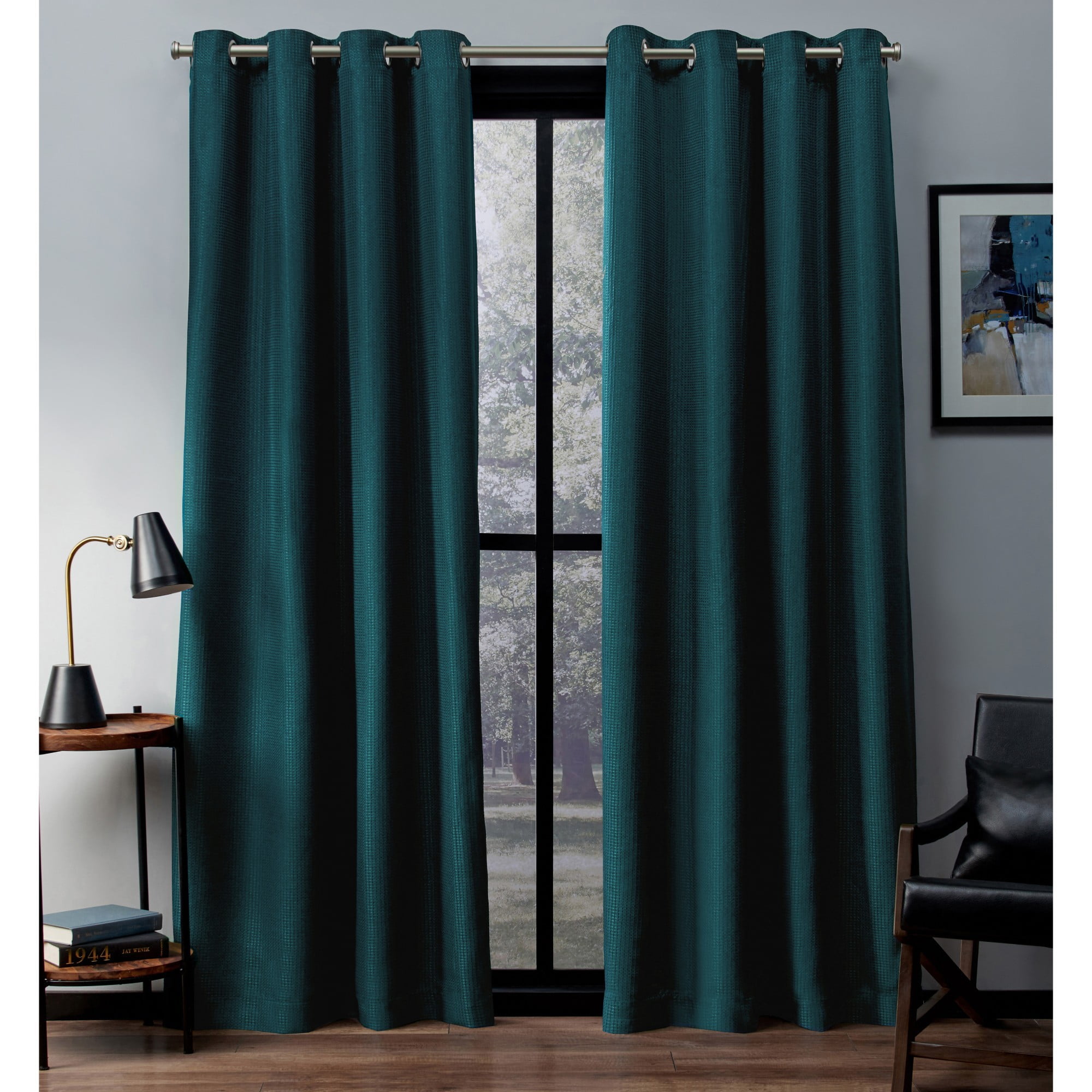Exclusive Home Curtains 2 Pack Eglinton Woven Blackout Grommet Top