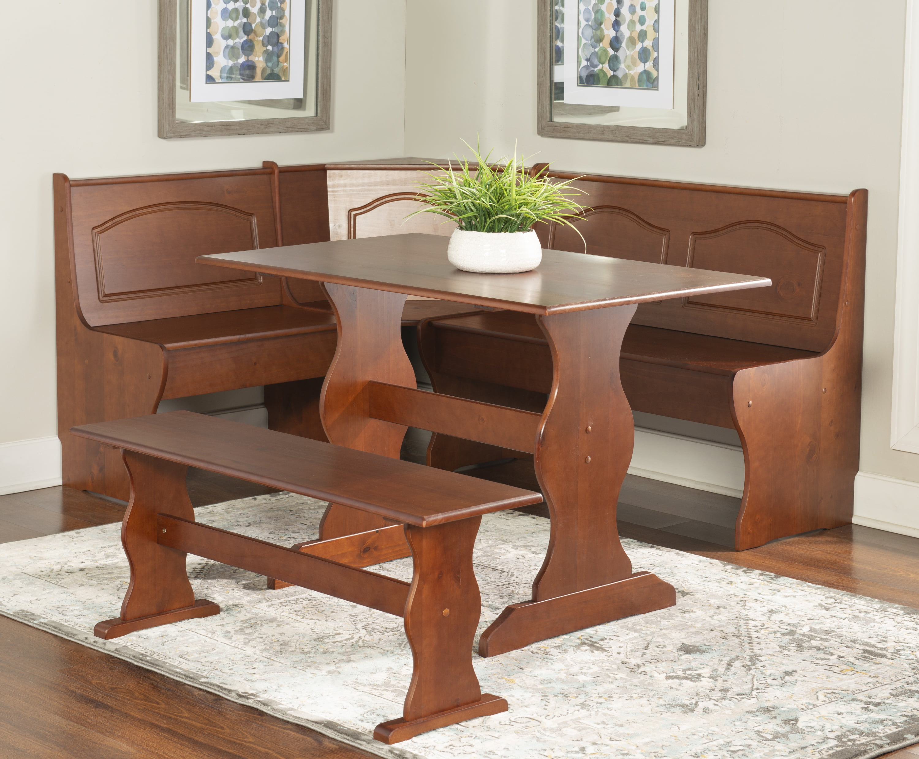 Details about   Breakfast Kitchen Nook Solid Wood Seat Dining Corner Bench Chelsea Cushion Set 