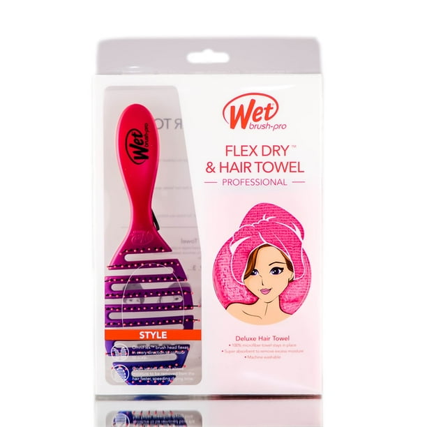 The Wet Brush Pro Style Flex Dry + Hair Towel Pink