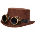 thumbnail image 1 of Faux Suede Adult Hat with Goggles, One Size Fits Most, 1 of 1
