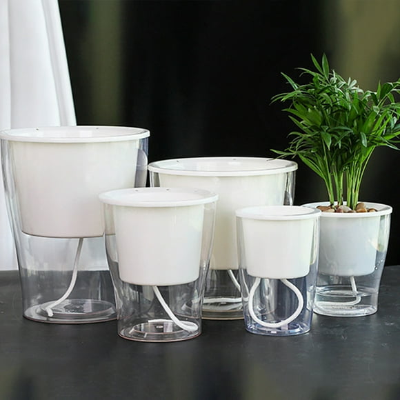 Neinkie Auto-Arrosage Pots pour les Plantes d'Intérieur, Pots de Fleurs en Plein Air, Jardinière Auto-Arrosage, Pots de Plantes avec des Pierres Décoratives, Pots de Fleurs, Pots de Plantes en Intérieur, Pots de Fleurs en Intérieur