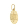 thumbnail image 6 of 14k Yellow Gold, Small Star of David Chai Medal Pendant Round 15mm with 16" Dainty Neck Chain, 6 of 8