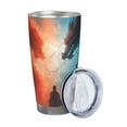 thumbnail image 2 of Fotbe Red And Blue Sky Dragon Pattern 20 oz Tumbler Stainless Steel Vacuum Insulated Coffee Ice Cup Double Wall Travel Flask Leak-proof Coffee Cup-Straw Three-piece Set, 2 of 8
