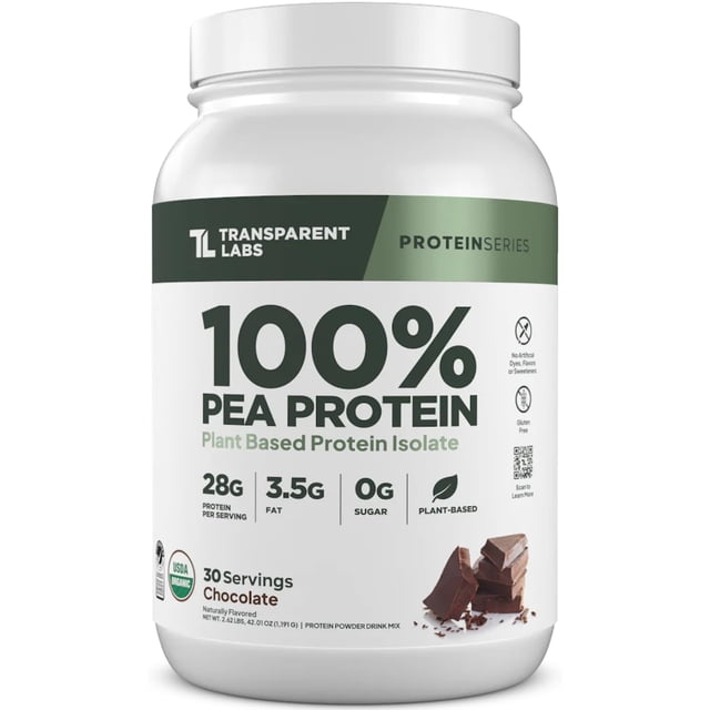 Proteína en polvo Transparent Labs de guisante, 30 porciones
