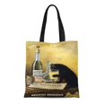 thumbnail image 1 of JSDART Sac Fourre-Tout en Toile Vintage Rétro Absinthe Française Drôle 1900 Chat Noir Mignon Sac Réutilisable Épaule Courses, 1 of 1