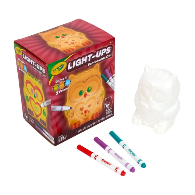 Juguete búho luminoso Crayola con marcadores lavables, a pilas