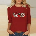 thumbnail image 2 of Jsaierl Womens Valentine's Day Shirts Plus Size Love Heart Graphic Tees Casual 3/4 Sleeve Blouse Round Neck Holiday T-shirt Tops Spring Clothes for Women, 2 of 5