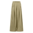 thumbnail image 3 of Celmia Womens Pants Leisure High Waist Wide Leg OL Long With Pockets Trousers, 3 of 4