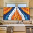 thumbnail image 2 of Yayeee Kitchen Curtains Tier Set of 2 Light Filtering 57"x24" Over Sink Window Panels, Orange Abstract Wavy, 2 of 7