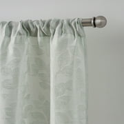 Mainstays Jacquard Leaf Light Filtering Curtain Panel Pair, Set of 2, Soft Sea, 38 in W x 84 in L
