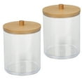 thumbnail image 2 of Cotton Swab Storage Box, Cotton Swab Organizer Simple Style Multifunction Strong Practicability With Bamboo Lid For Bathroom, 2 of 8
