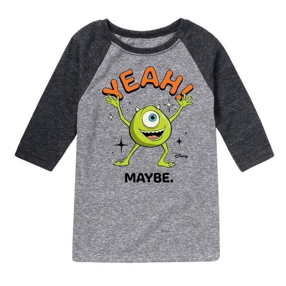 Monsters Inc. - Mike Yeah Maybe - Toddler & Youth Raglan Graphic T-Shirt