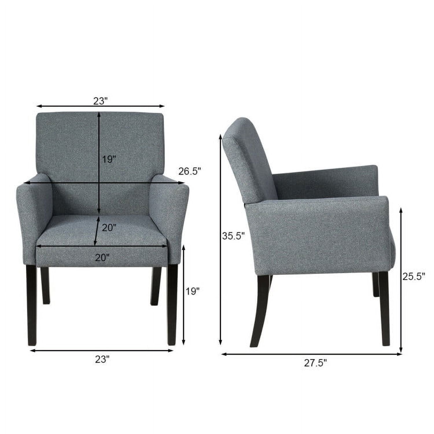Finihen Executive Guest Chair, Reception Waiting Room Arm Chair, Upholstered Reception Chair with Padded Arms, Backrest, for Meeting Room, Conference Room Chairs, Gray Finihen Executive Guest Chair, Reception Waiting Room Arm Chair, Upholstered Reception Chair with Padded Arms, Backrest, for Meeting Room, Conference Room Chairs, Gray