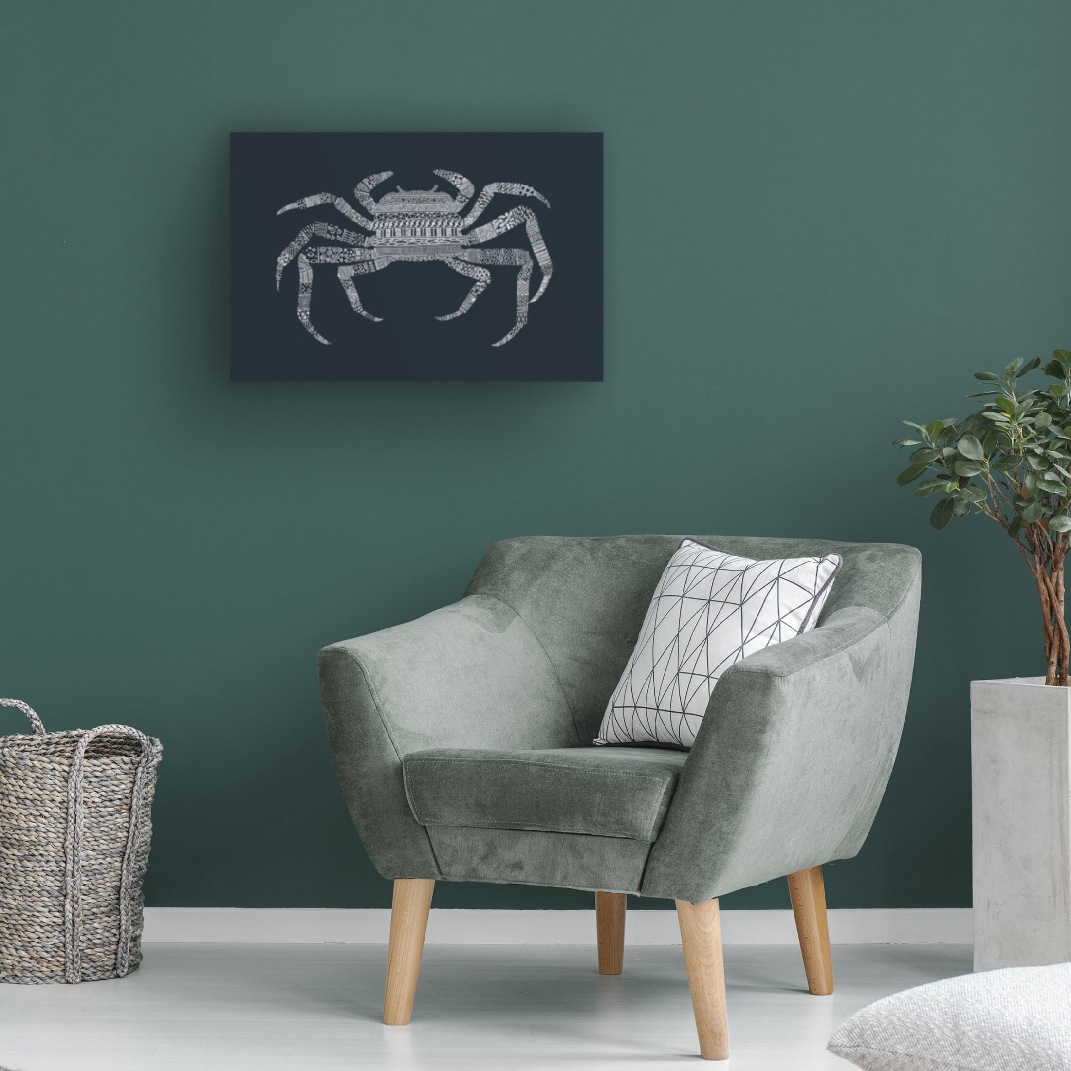 Trademark Fine Art Florent Bodart  Crab Blue Poster Blue Canvas Wall Art