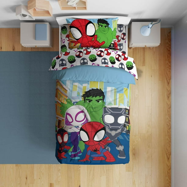 Set de edredón para niños pequeños Sunny Side Up Marvel Spidey & Friends