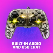 PDP Afterglow Prismatic LED Deluxe+ Audio Wired Controller for Nintendo Switch, Clear, 1 Count 1 Pack