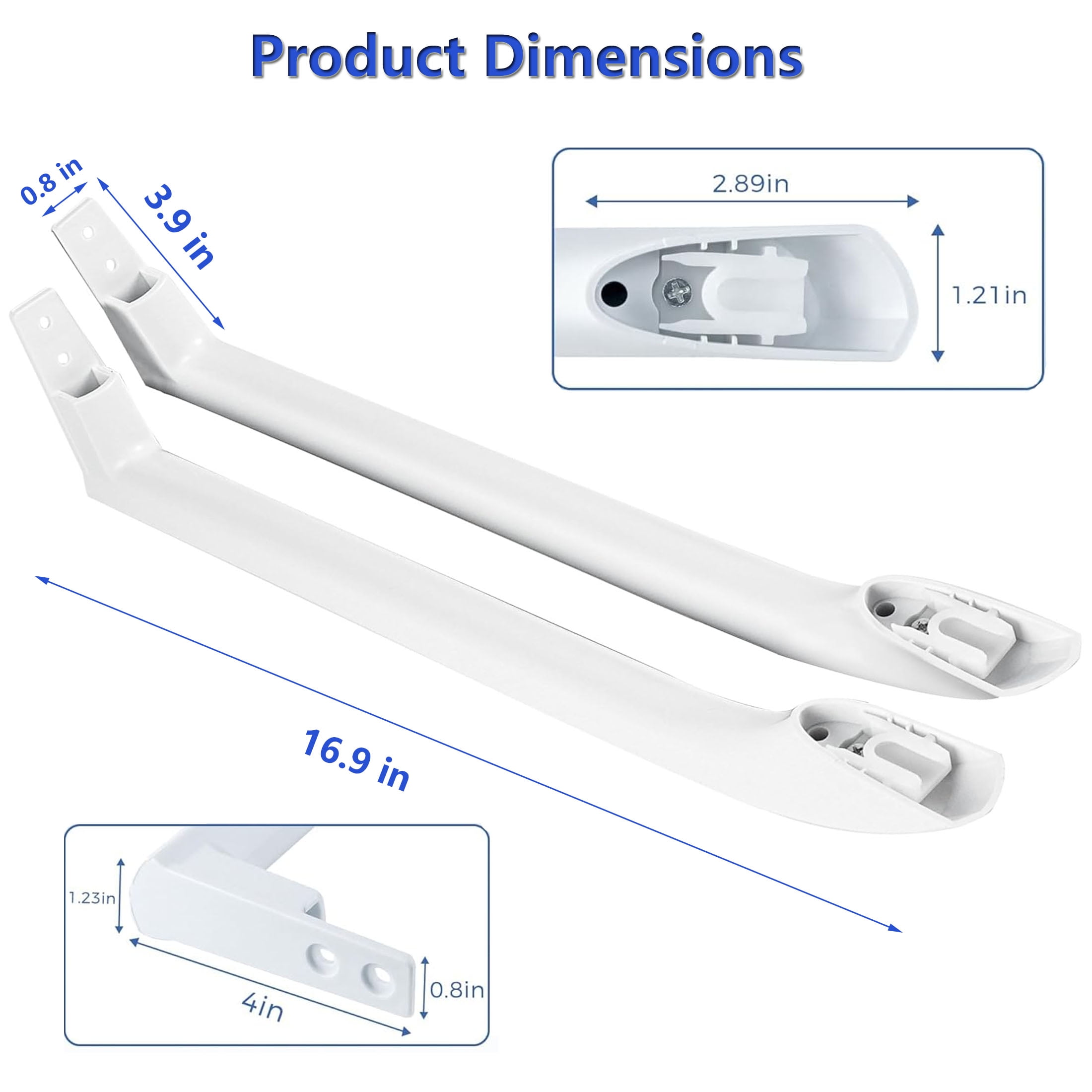 Refrigerator Door Handle Set 5304486359 5304506469 Compatible with Frigidaire Replaces 5304504507 242059501 242059504,White (2 pack)