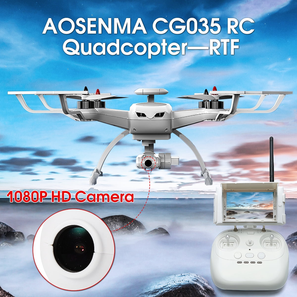 AOSENMA CG035 RC Drone Brushless Double GPS 5.8G FPV With 1080P HD Gimbal Camera Quadcopter Mode switch Toys Christmas Gifts Walmart