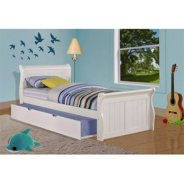 Twin Trundle Bed White, White Twin Sleigh Bed With Trundle