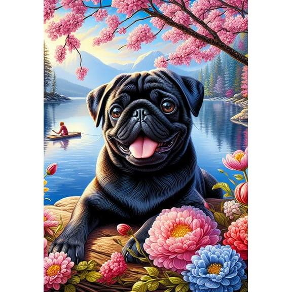 Pug Black - Best of Breed DCR Spring Garden Flag