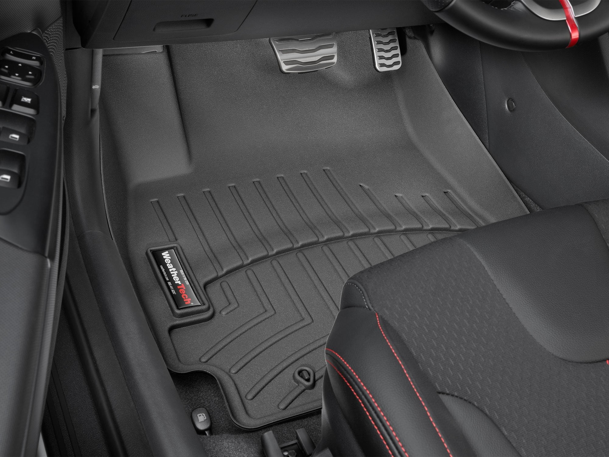 WeatherTech Custom Fit FloorLiners compatible with Hyundai Veloster, Veloster N - 1st Row (Driver & Passenger), Black