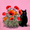 thumbnail image 3 of CafePress - Black Cat With Poppies Women's Dark T Shirt - Women's Traditional Fit Dark T-Shirt, 3 of 4