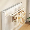 thumbnail image 3 of Decoration Towel Rail Radiator Towel Rail Heating No Drilling 2 Bars Rustproof Towel Rail 28/38/48/58 Cm White Radiator Shelf Hanging For Radiator, 3 of 3