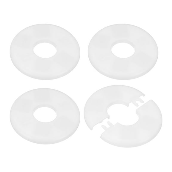 4-Pack Wall Split Flange, for 1 Inch/25mm OD Pipe ABS Escutcheon Plate Round Plumbing Cover Plates [White]