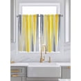 thumbnail image 2 of Tier Curtains 45 Inches Long, Yellow Gray White Window Treatment Curtain Drapes, Farmhouse Gradient Abstract Art Window Half Privacy Curtains for Bedroom Bathroom, 42"x45", 2 Panels, 2 of 7
