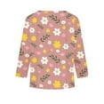 thumbnail image 6 of Abcomgle Girls Shirts Long Sleeve 7-8 Crewneck Winter Shirts for Girls Casual Basic Girls Tops Cotton Daisy Flower Print Girls Blouses 8-9 Years,Khaki, 6 of 6